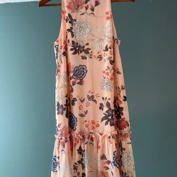 Vince Camuto Sz 8, Pink Floral Halter Mini Dress, Used Great Condition - Picture 5 of 10